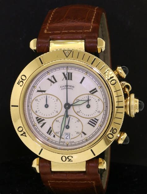 cartier gold men watch|cartier gold watch men's chronograph.